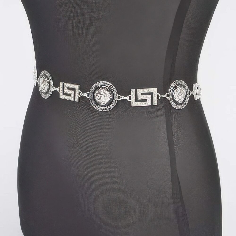 Metal Rhinestone Plus Size Chain Belt - Picture 2 of 6